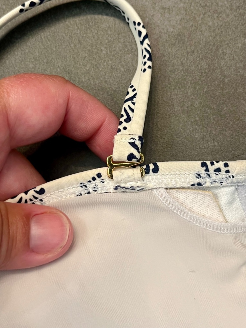 Tory Burch Bandeau Halter Bikini Swim Top Medallion Monogram Print Size Medium - Picture 6 of 7